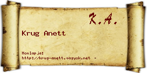 Krug Anett névjegykártya