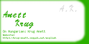 anett krug business card